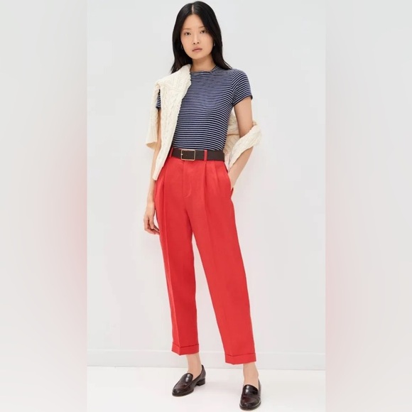 RALPH LAUREN 
Linen Twill Cropped Trousers- NWT SZ 2 - Picture 1 of 5